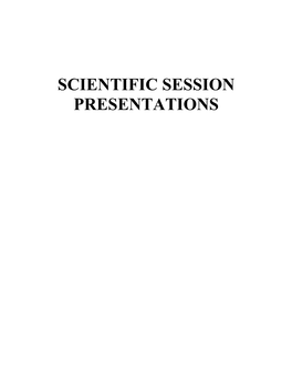 Scientific Session Presentations (Pdf)