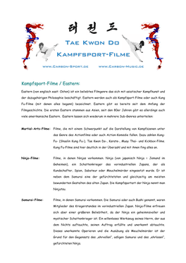 Tae Kwon Do Kampfsport-Filme