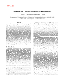Software Cache Coherence for Large Scale Multiprocessors HPCA