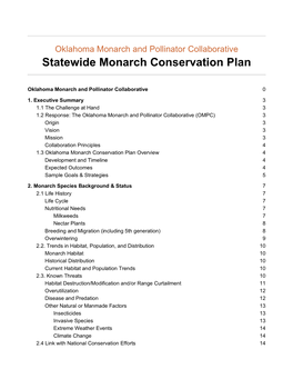 OMPC Statewide Monarch Conservation Plan