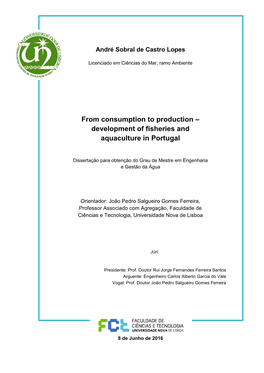 Development of Fisheries and Aquaculture in Portugal