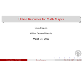 Online Resources for Math Majors