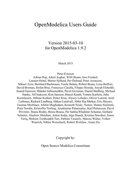 Openmodelica User's Guide