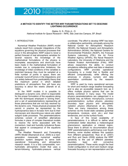 A Method to Identify the Better Wrf Parameterizations Set to Describe Lightning Occurrence