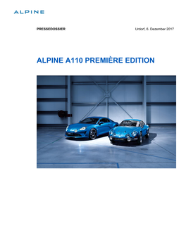 Alpine A110 Première Edition