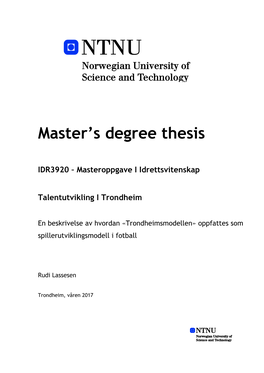 Master's Degree Thesis