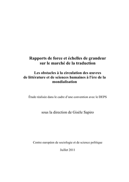 Rapports De Force Et Échelles De Grandeur Sur Le Marché De La Traduction