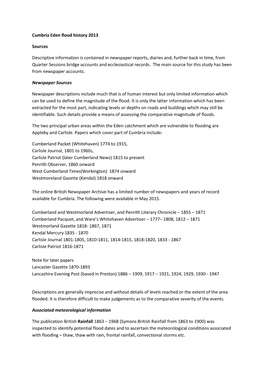 Cumbria Eden Flood History 2013