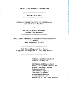 ST. LOUIS COUNTY, MISSOURI, Appellant/Cross-Respondent