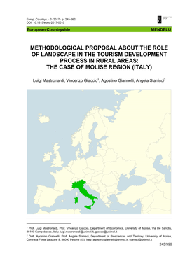 Methodological Proposal About the Role of Landscape in the Tourism Development Process in Rural Areas: the Case of Molise Region (Italy)