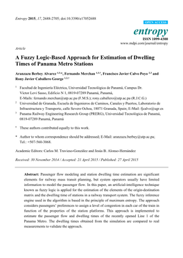 A Fuzzy Logic-Based Approach for Estimation of Dwelling Times of Panama Metro Stations