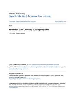 Tennessee State University Building Programs University Archives