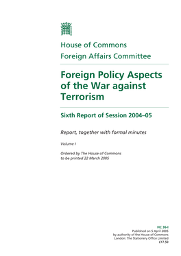 Foreign Policy Aspects of the War Against Terrorism