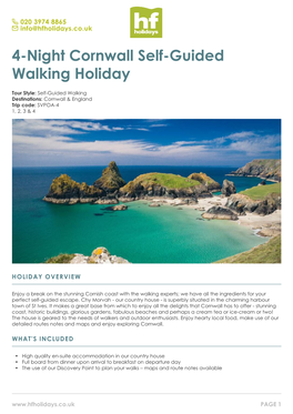 4-Night Cornwall Self-Guided Walking Holiday