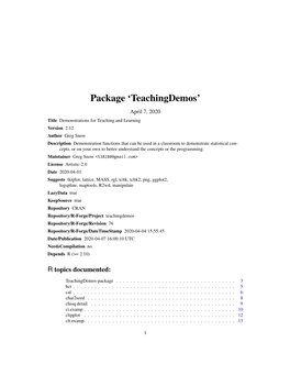 Package 'Teachingdemos'