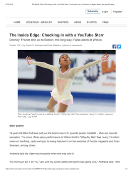 The Inside Edge: Checking in with a Youtube Starr | Icenetwork.Com: Your Home for ﬁgure Skating and Speed Skating