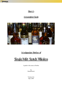 Single Malt Scotch Whiskys