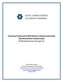 Fostering Psychosocial Well-Being in Socioeconomically Disenfranchised Young People Building Resilience Through Art