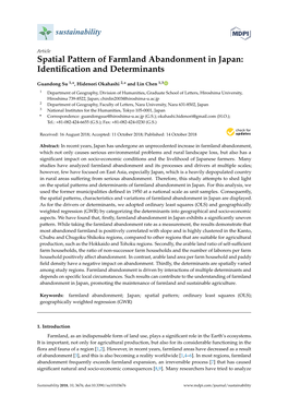 Spatial Pattern of Farmland Abandonment in Japan: Identiﬁcation and Determinants