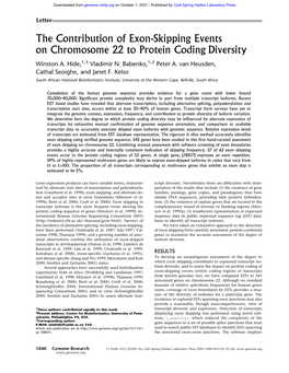 The Contribution of Exon-Skipping Events on Chromosome 22 to Protein Coding Diversity