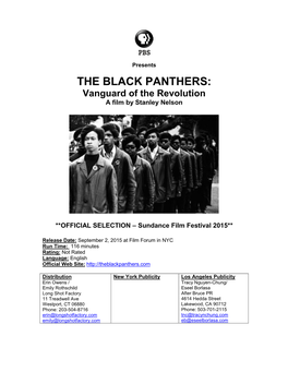 THE BLACK PANTHERS: Vanguard of the Revolution a Film by Stanley Nelson