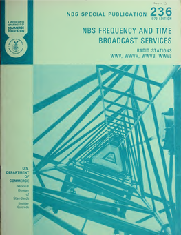 NBS Frequency and Time Broadcast Services: Radio Stations WWV