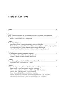 Table of Contents