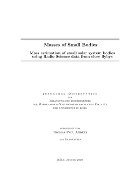 Mass Estimation of Small Solar System Bodies Using Radio Science Data from Close ﬂybys