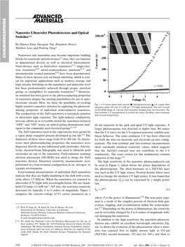 Nanowire Ultraviolet Photodetectors and Optical Switches**