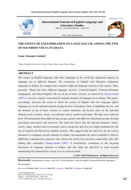 International Journal of English Language and Literature Studies, 2015, 4(4): 192-202