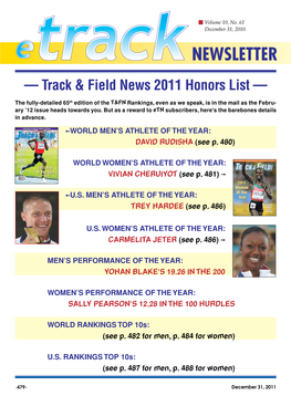 — Track & Field News 2011 Honors List —