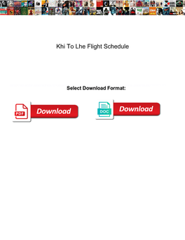 Khi to Lhe Flight Schedule