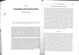 Liminality and Communitas 359