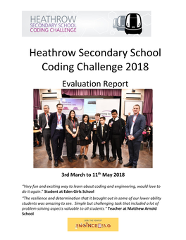 Heathrow Secondary School Challenge 2018