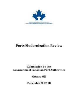 Ports Modernization Review