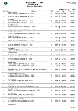 Arrear List for :Jul-2017 23-08-2017 11:49:32 Page 1 of 72 Bill Group: NGM (Electricity & Water Bill)