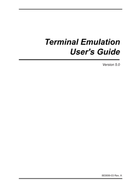 Terminal Emulation User's Guide
