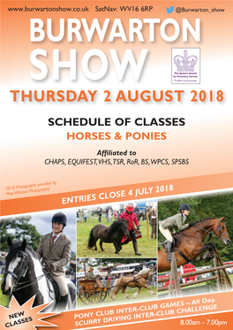 Burwarton Show Thursday 2 August 2018