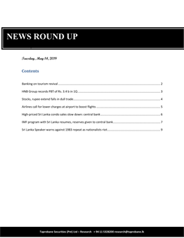 News Round up 14.05.2019