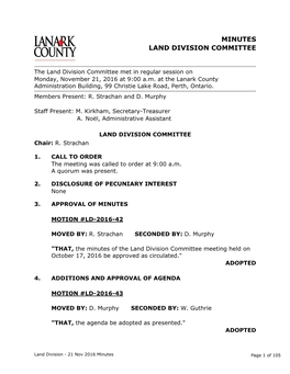 Land Division Committee