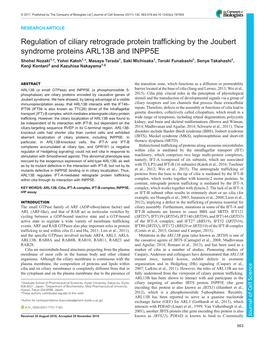 Regulation of Ciliary Retrograde Protein Trafficking by the Joubert Syndrome