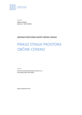 Prikaz Stanja Prostora Občine Cerkno