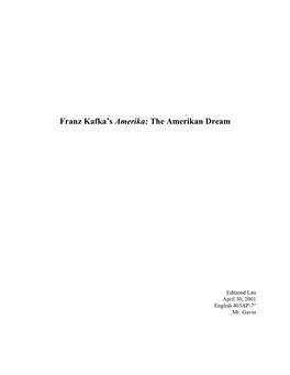 Franz Kafka's Amerika