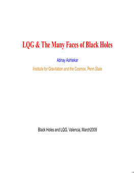 LQG & the Many Faces of Black Holes