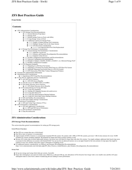 ZFS Best Practices Guide - Siwiki Page 1 of 9