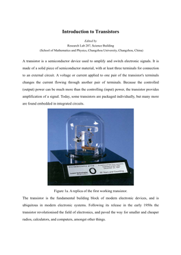 Introduction to Transistors