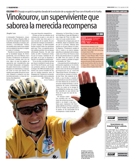 Vinokourov,Unsupervivienteque Saborealamerecidarecompensa