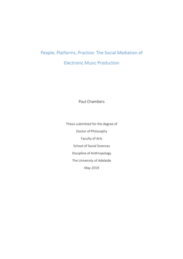 The Social Mediation of Electronic Music Production