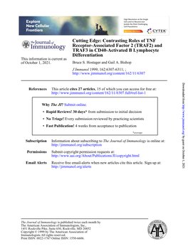 Differentiation TRAF3 in CD40-Activated B Lymphocyte Receptor-Associated Factor 2