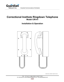 Correctional Institute Ringdown Telephone Model CIR-41